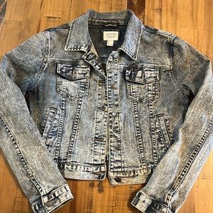 Forever 21 ILoveH81 Denim Jean l Acid Wash Jacket L